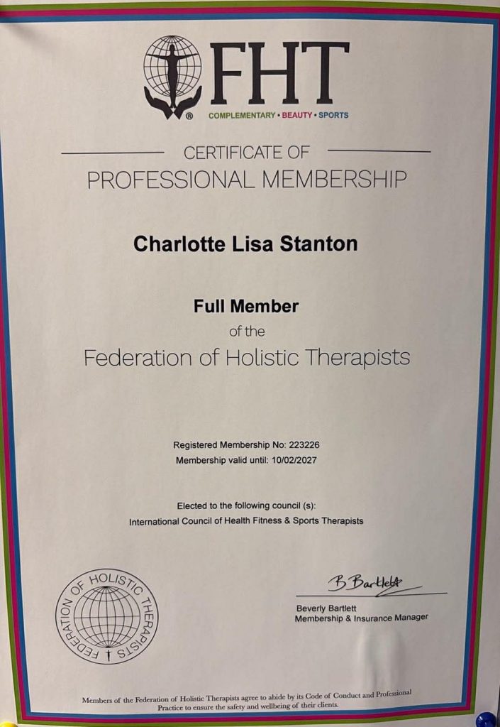 FHT-Certificate of professional membership 